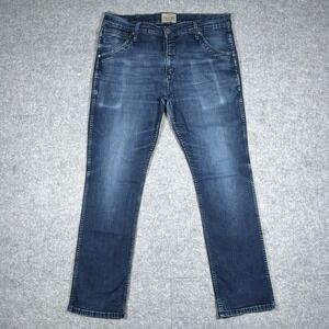 Wrangler Crank Jeans Men's Size 36 (34x29) Dark Wash Blue Western Tapered Slim‎